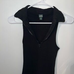 wild fable black sleeveless polo dress